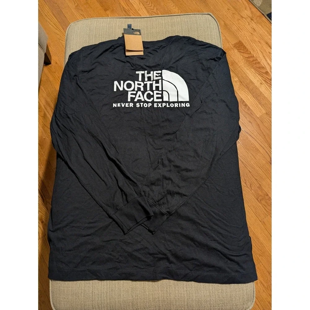 NWT The North Face Mens XXL Evolution Throwback Long Sleeve Graphic Tee Black